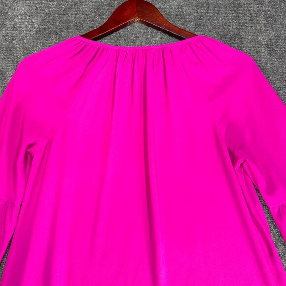 Lilly Pulitzer Top Womens XXS Purple Long Sleeve Popover Blouse Balloon Sleeve - Picture 8 of 8